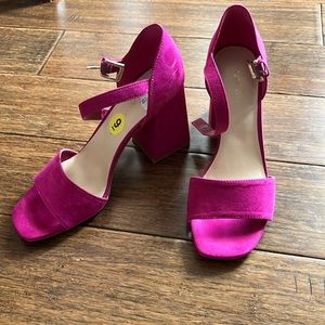 Fuchsia chunky heels